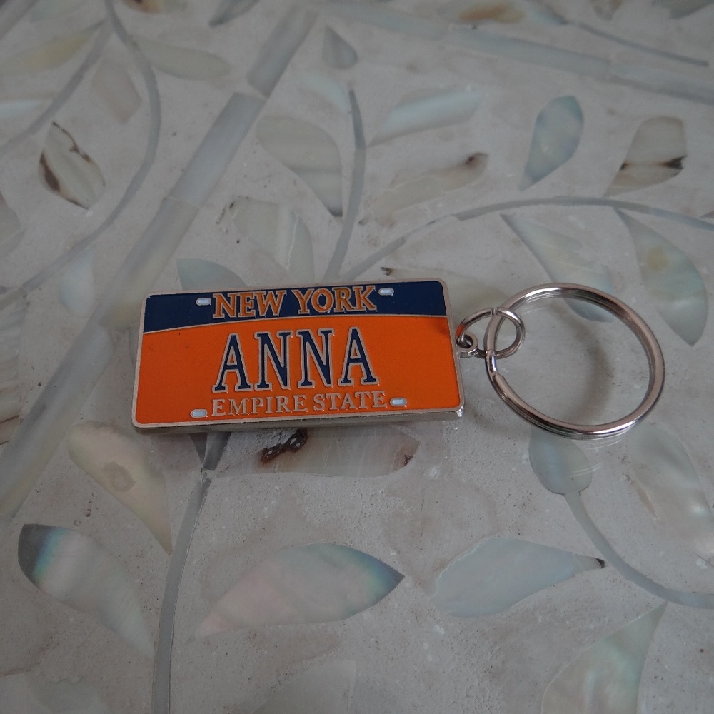 Keyring New York Anna Empire State license plate